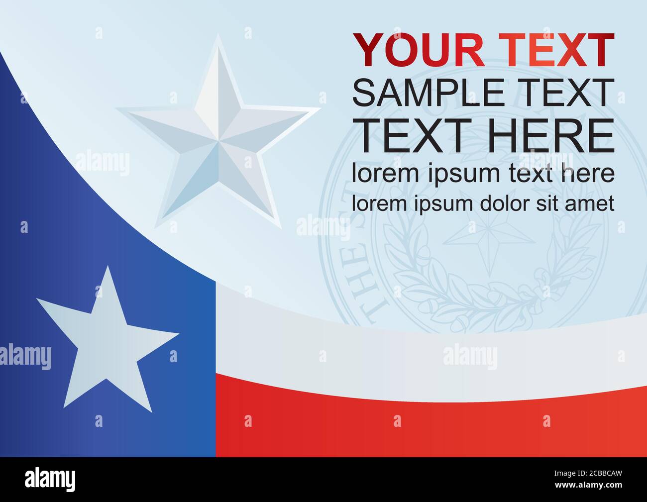 Modèle pour le prix, un document officiel avec le drapeau de l'État du Texas Illustration de Vecteur