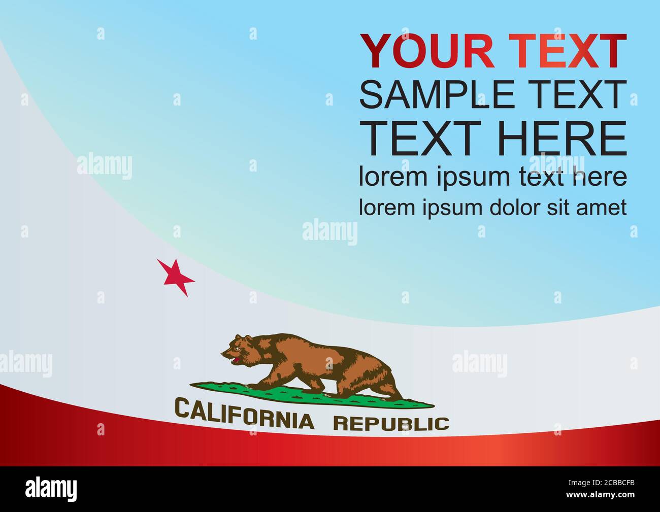 Modèle pour le prix, un document officiel avec le drapeau de l'État de Californie Illustration de Vecteur