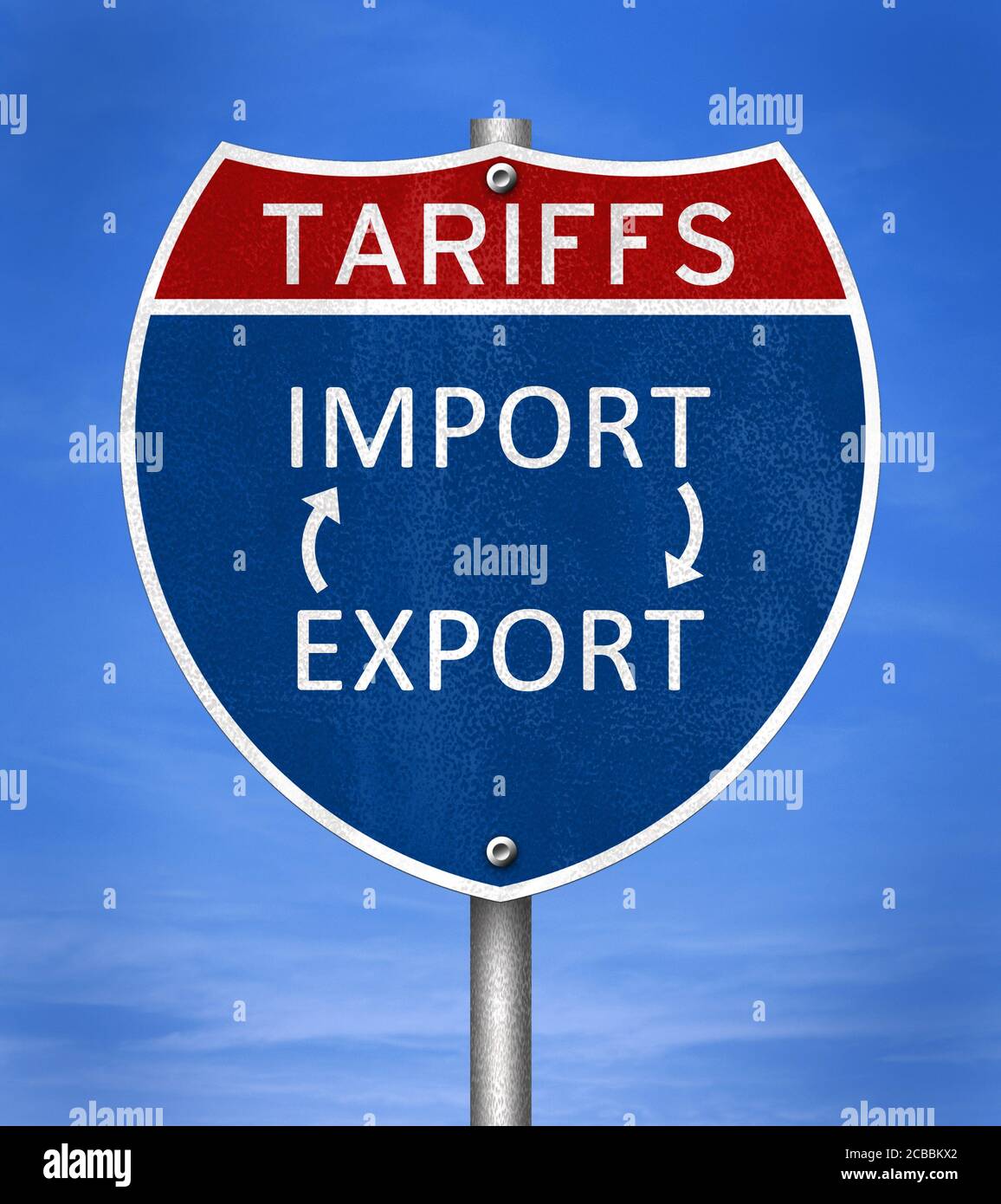 Sanctions les tarifs douaniers pour les importations et exportations Banque D'Images