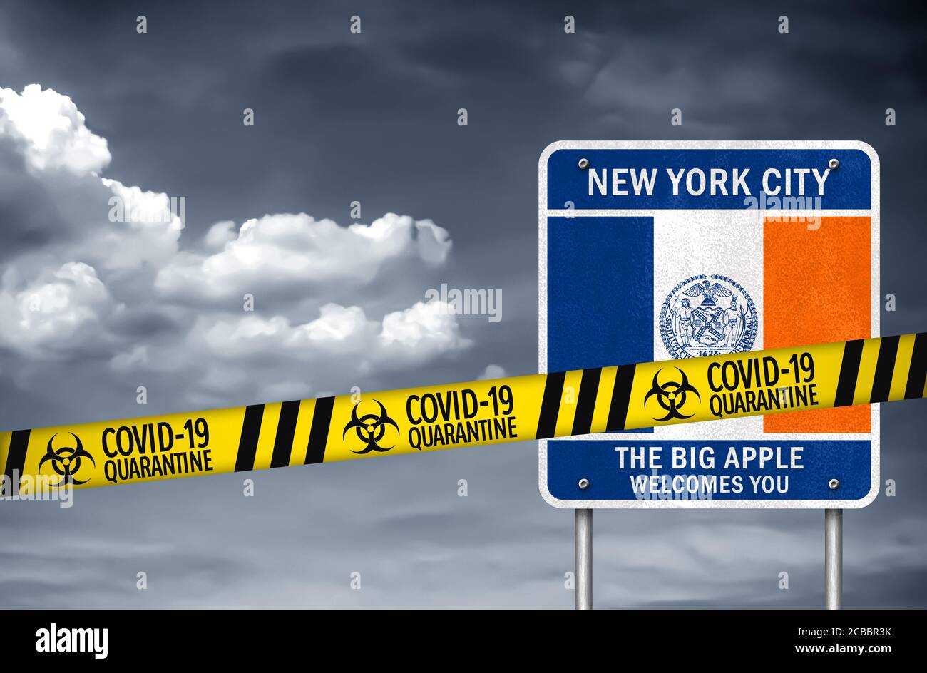 New York City sous quarantaine de coronavirus Banque D'Images