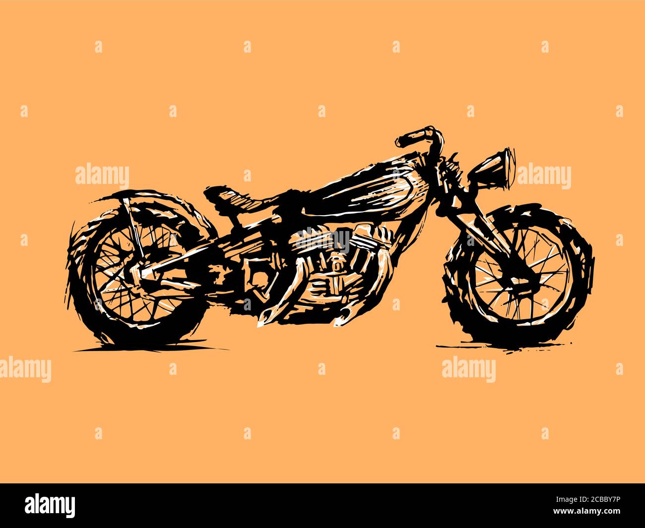 moto. Emblème du club de motards. Style vintage. Conception monochrome. Illustration de Vecteur