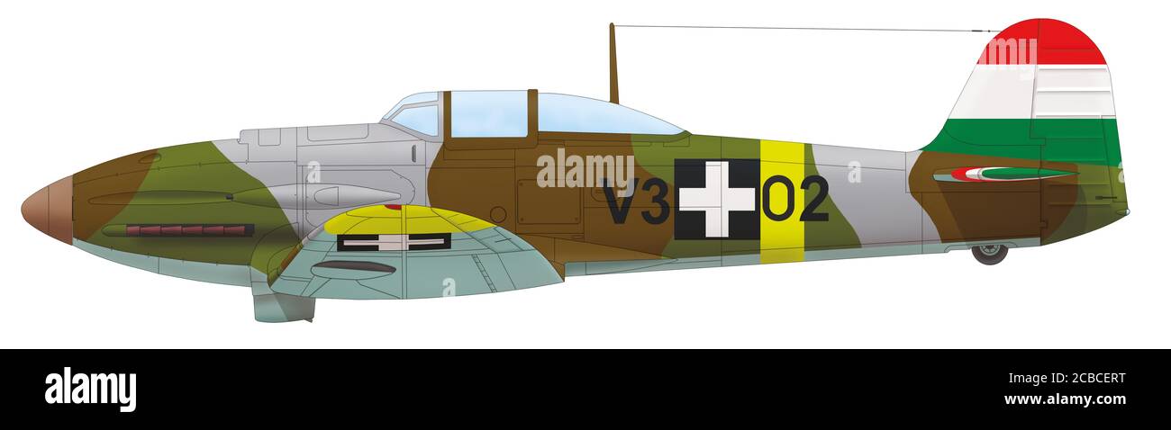 Heinkel He 112F (V. 302) de la Royal Hungarian Air Force, 1942 Banque D'Images