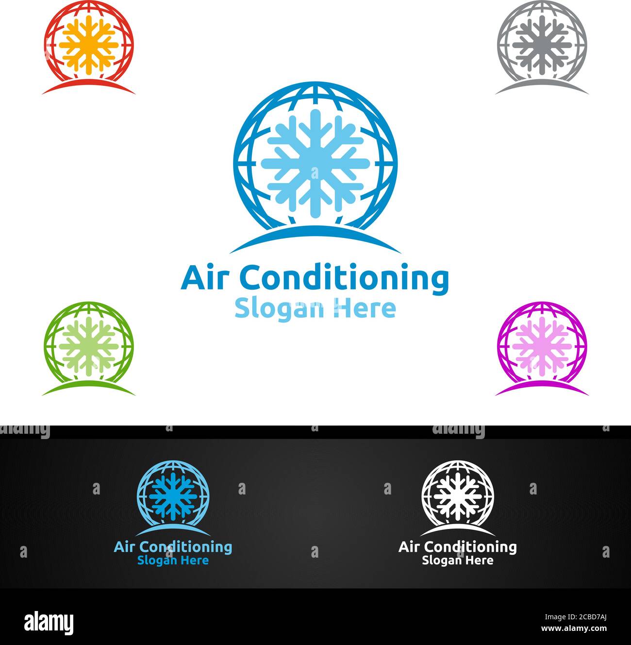 Logo Global Snow Air Conditioning and Heating Services Illustration de Vecteur