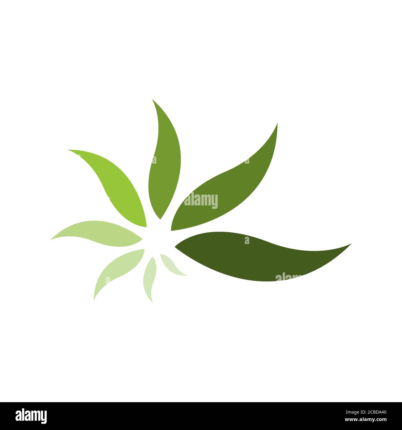 éléments vectoriels simples et modernes avec logo en forme de feuille verte Illustration de Vecteur