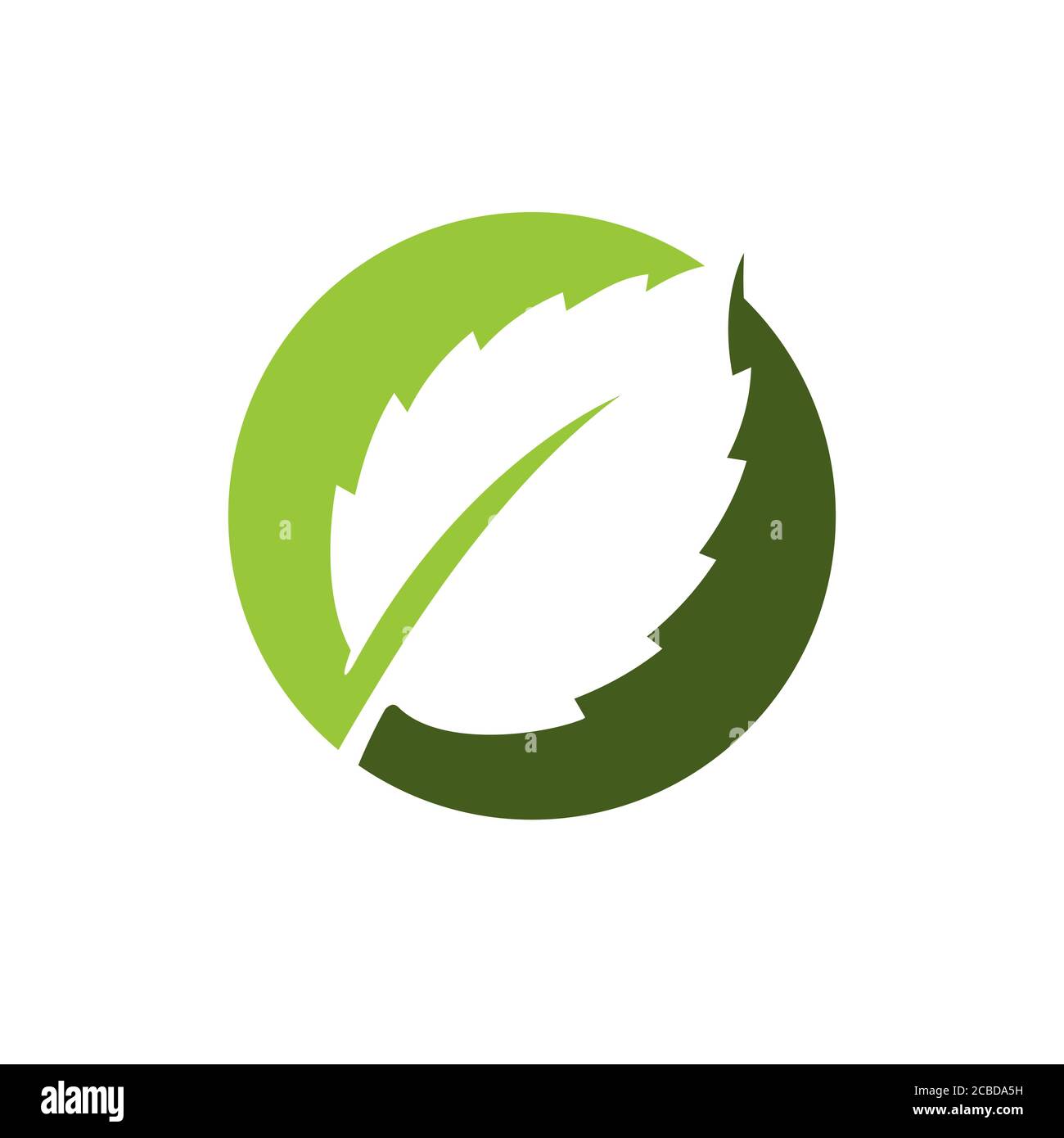 éléments vectoriels simples et modernes avec logo en forme de feuille verte Illustration de Vecteur