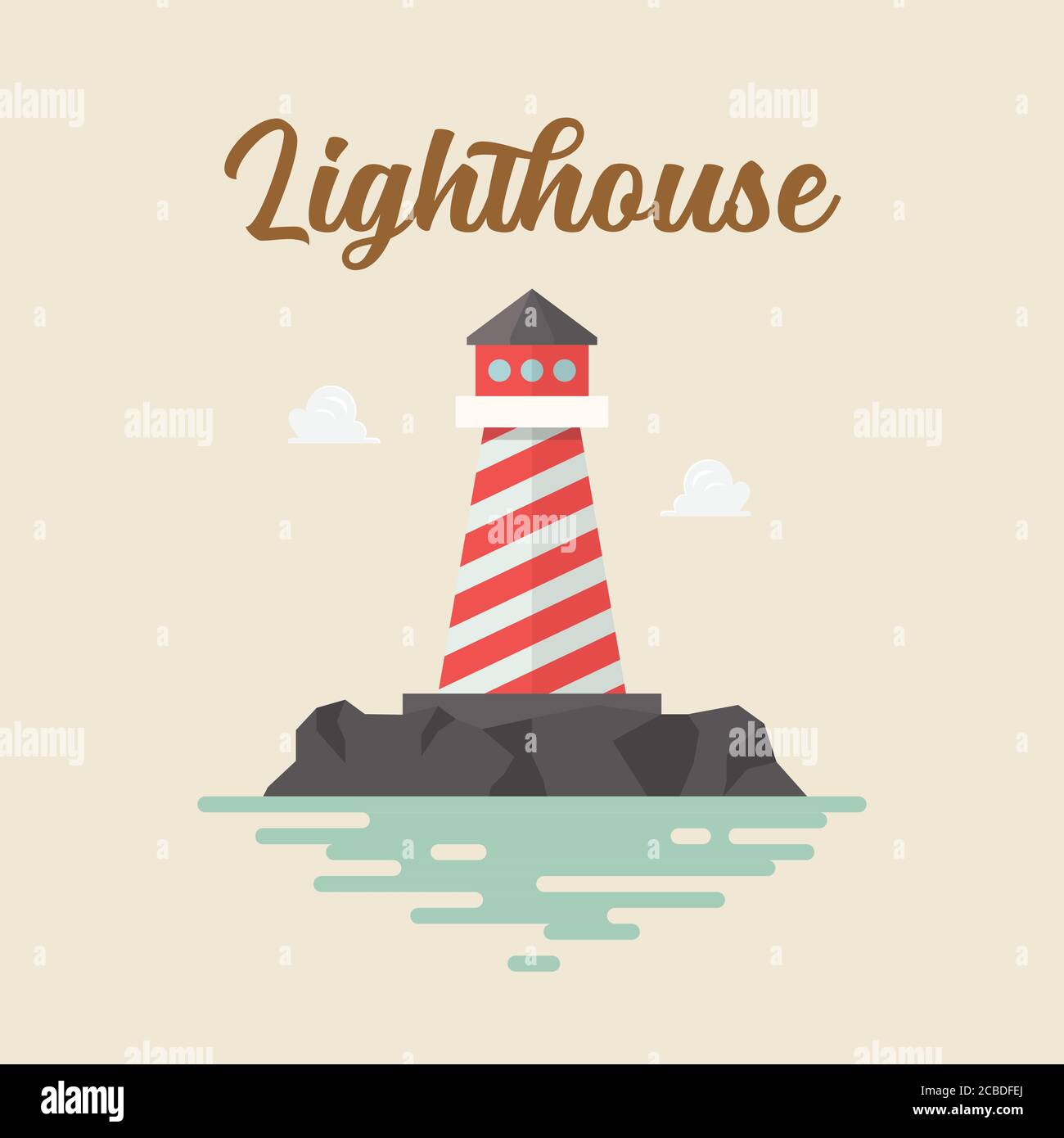 Phare en forme de vecteur plat. Illustration vectorielle Illustration de Vecteur