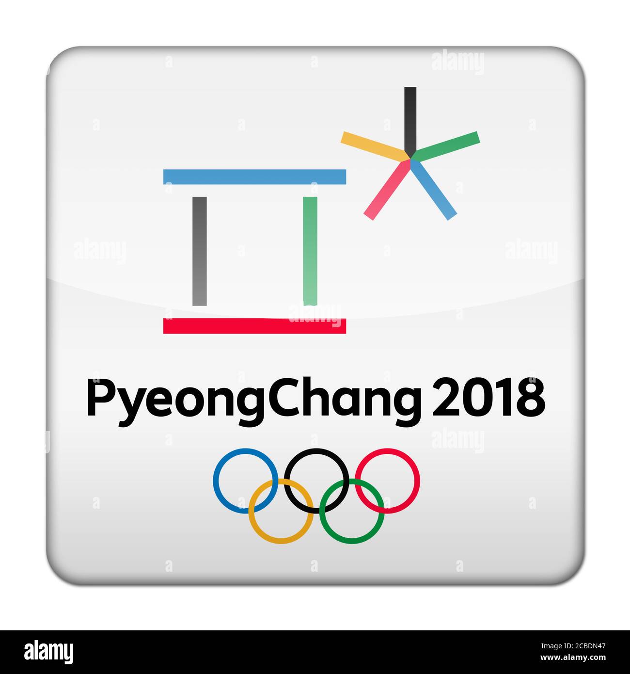 Logo de Pyeongchang isolés bouton icône app Banque D'Images
