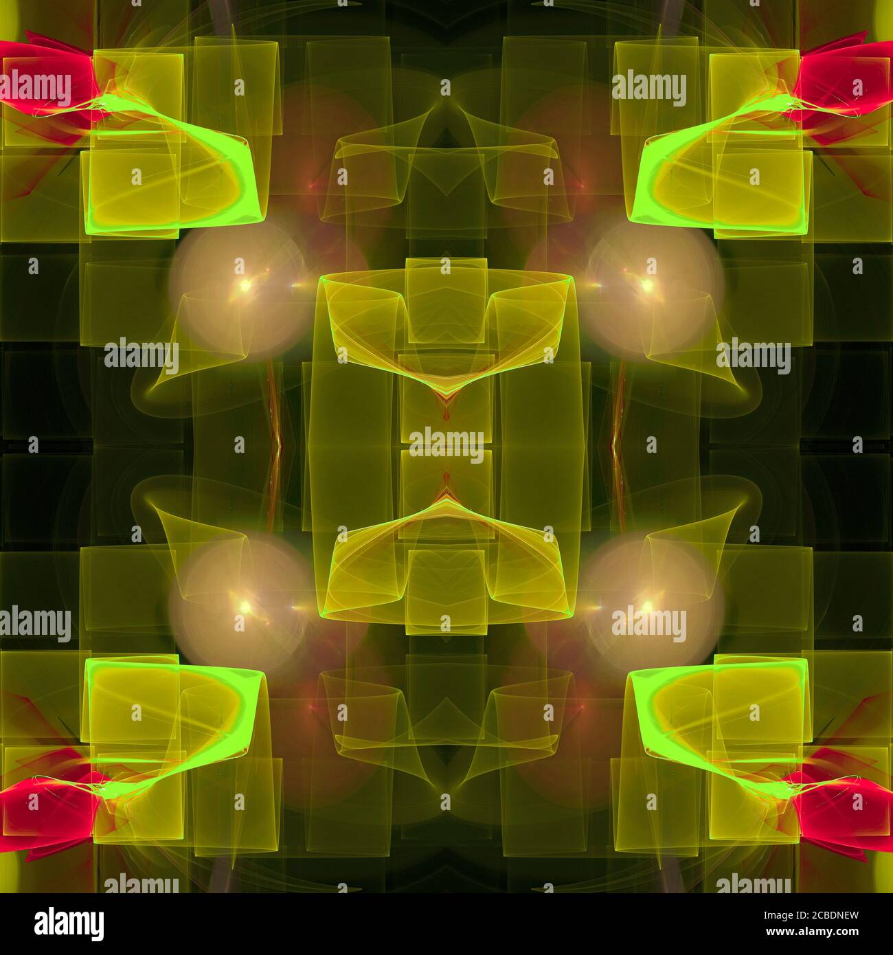 Fractales, un arrière-plan abstrait coloré de cercles et de carrés Banque D'Images