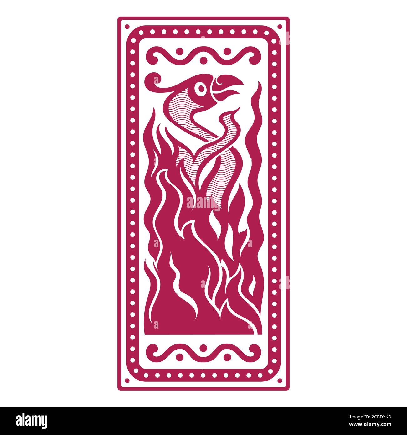 L'oiseau Phoenix. Illustration dans le style scandinave celtique Illustration de Vecteur