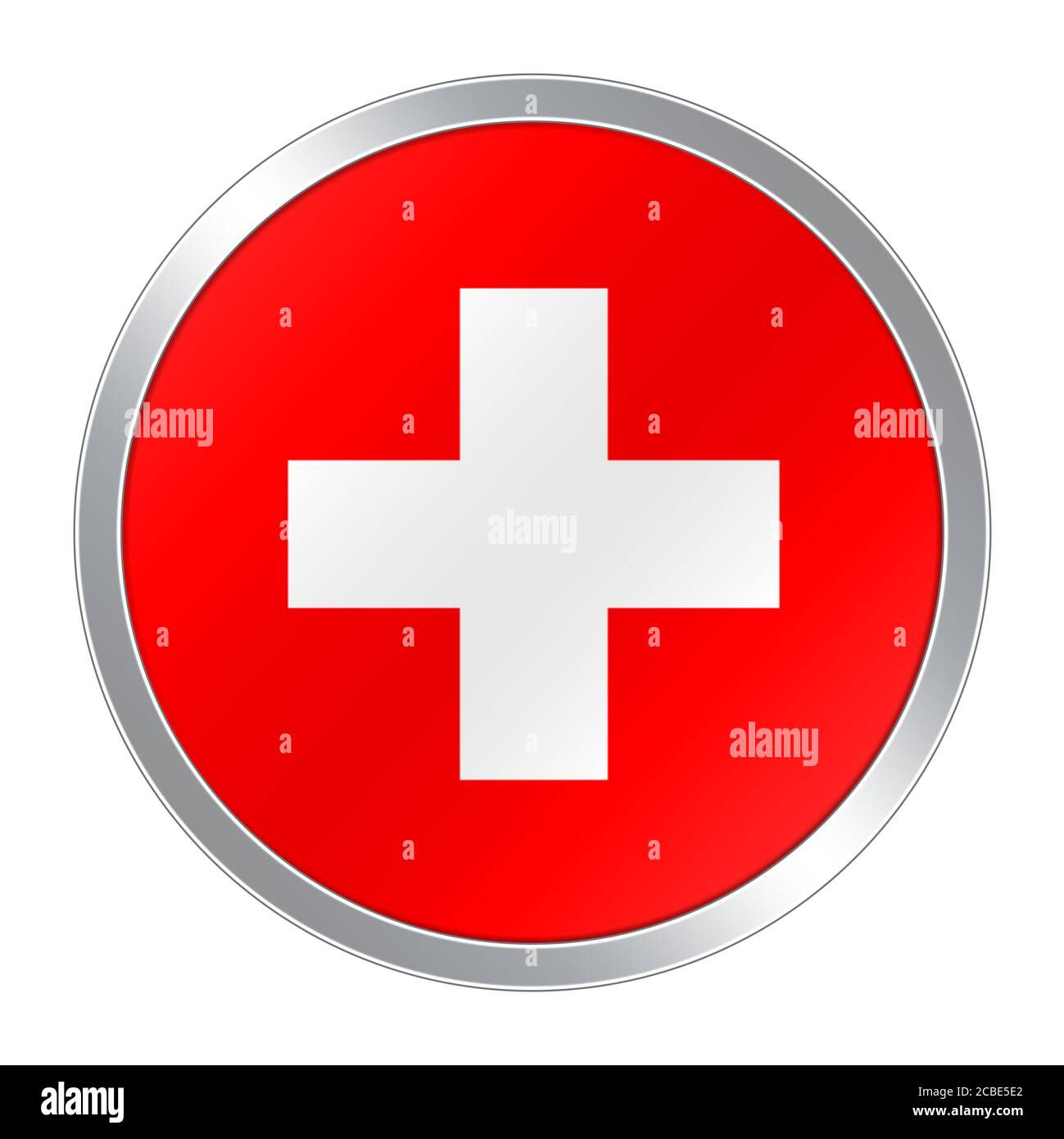 Bouton drapeau de Suisse Banque D'Images