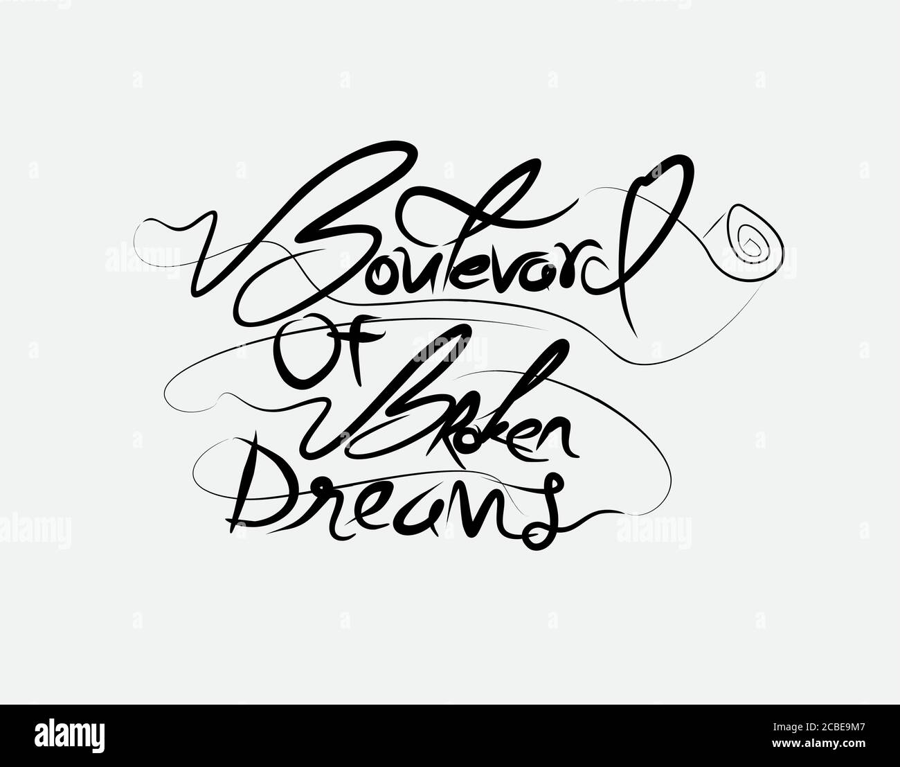 Texte du boulevard de Broken Dreams sur fond blanc dans illustration vectorielle Illustration de Vecteur