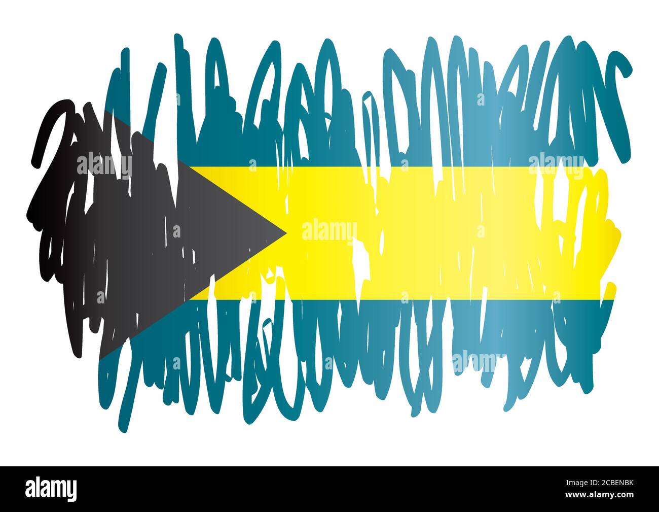 Drapeau des Bahamas, Commonwealth des Bahamas. Modèle pour la conception de prix, un document officiel avec le drapeau des Bahamas. Illustration de Vecteur