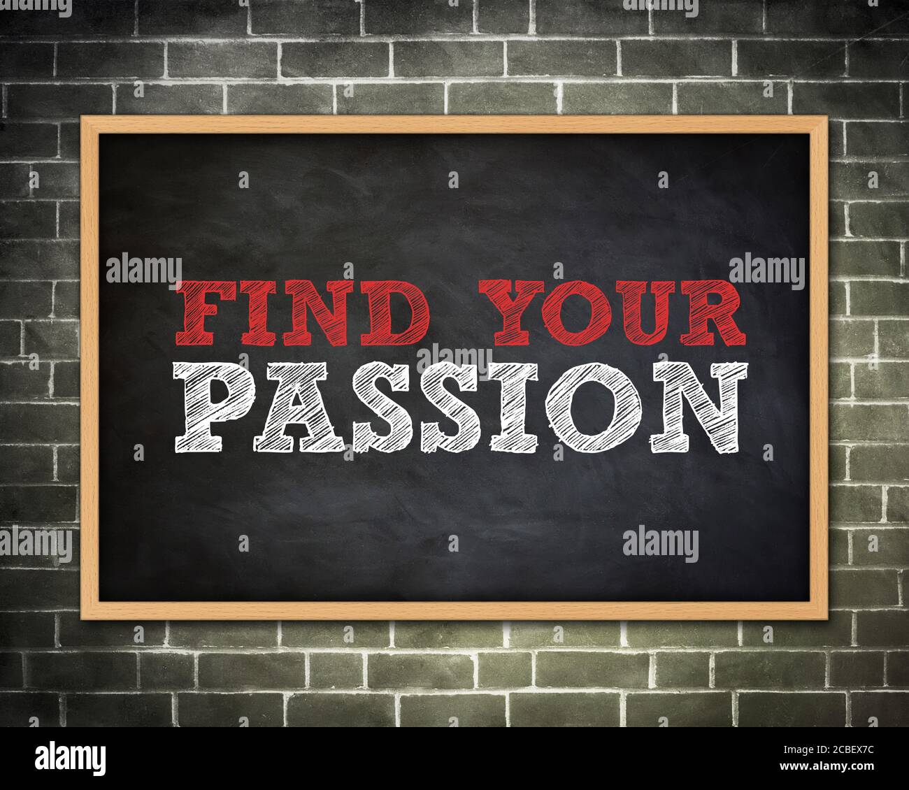 TROUVEZ VOTRE PASSION - concept de tableau noir Banque D'Images