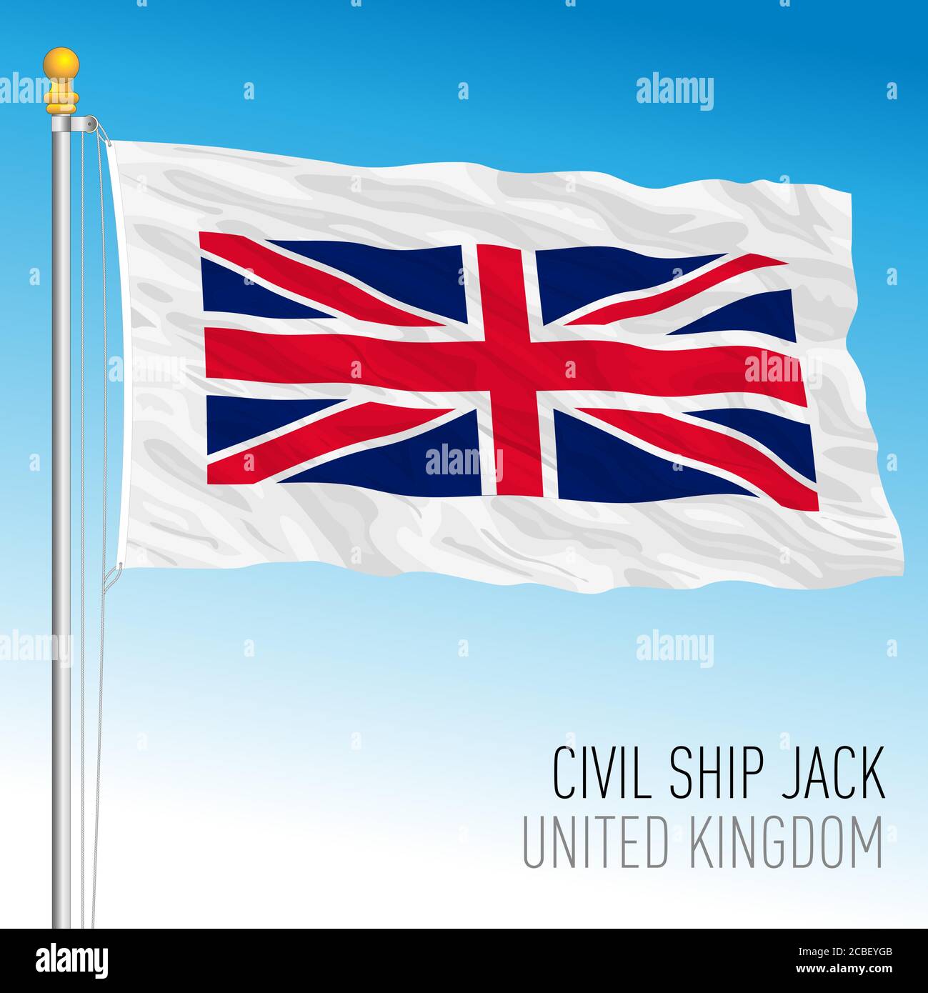Drapeau de Jack utilisé dans la marine civile britannique à l'arc du navire, Royaume-Uni, illustration vectorielle Illustration de Vecteur