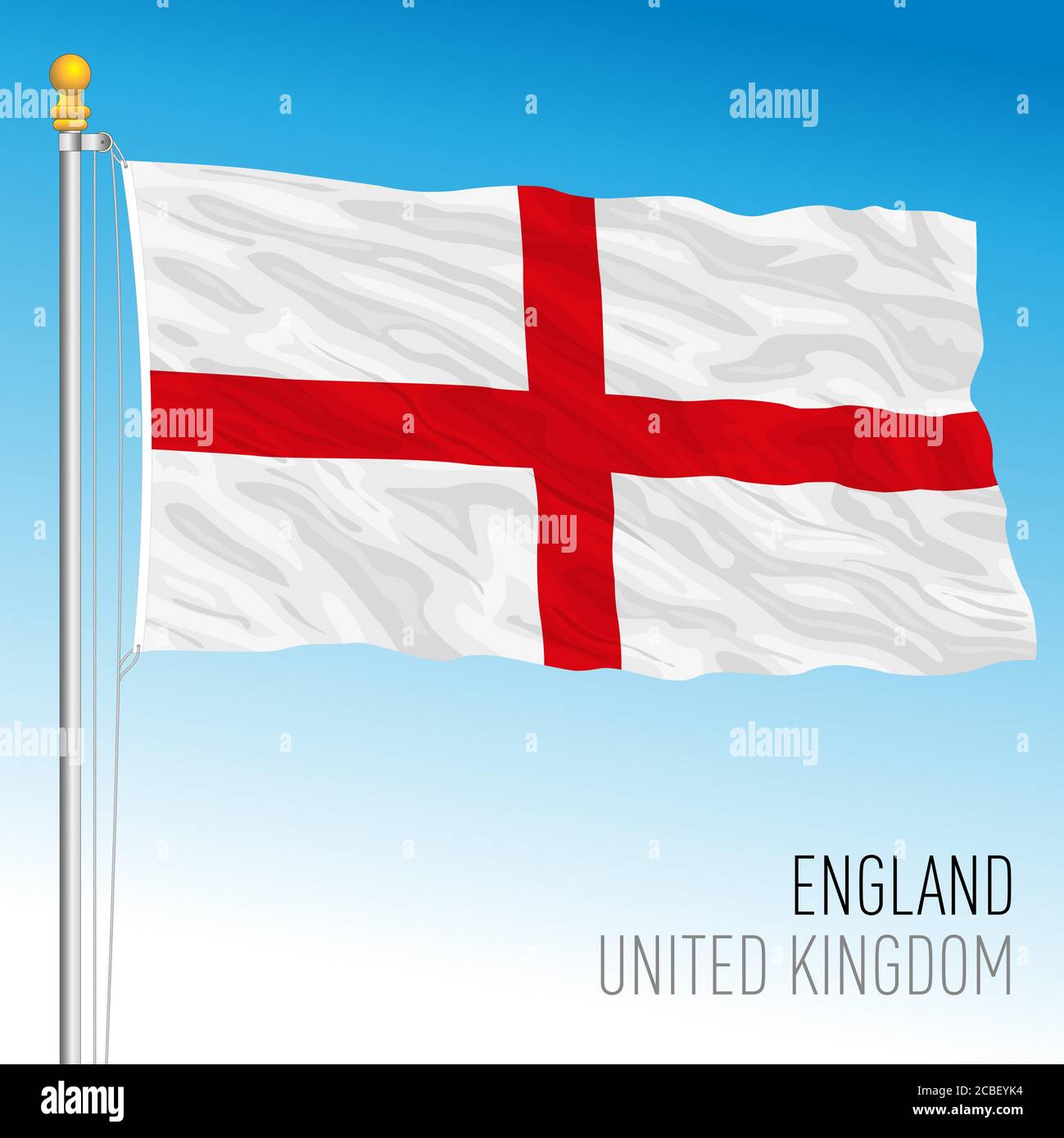 Drapeau régional officiel de l'Angleterre, Royaume-Uni, illustration vectorielle Illustration de Vecteur
