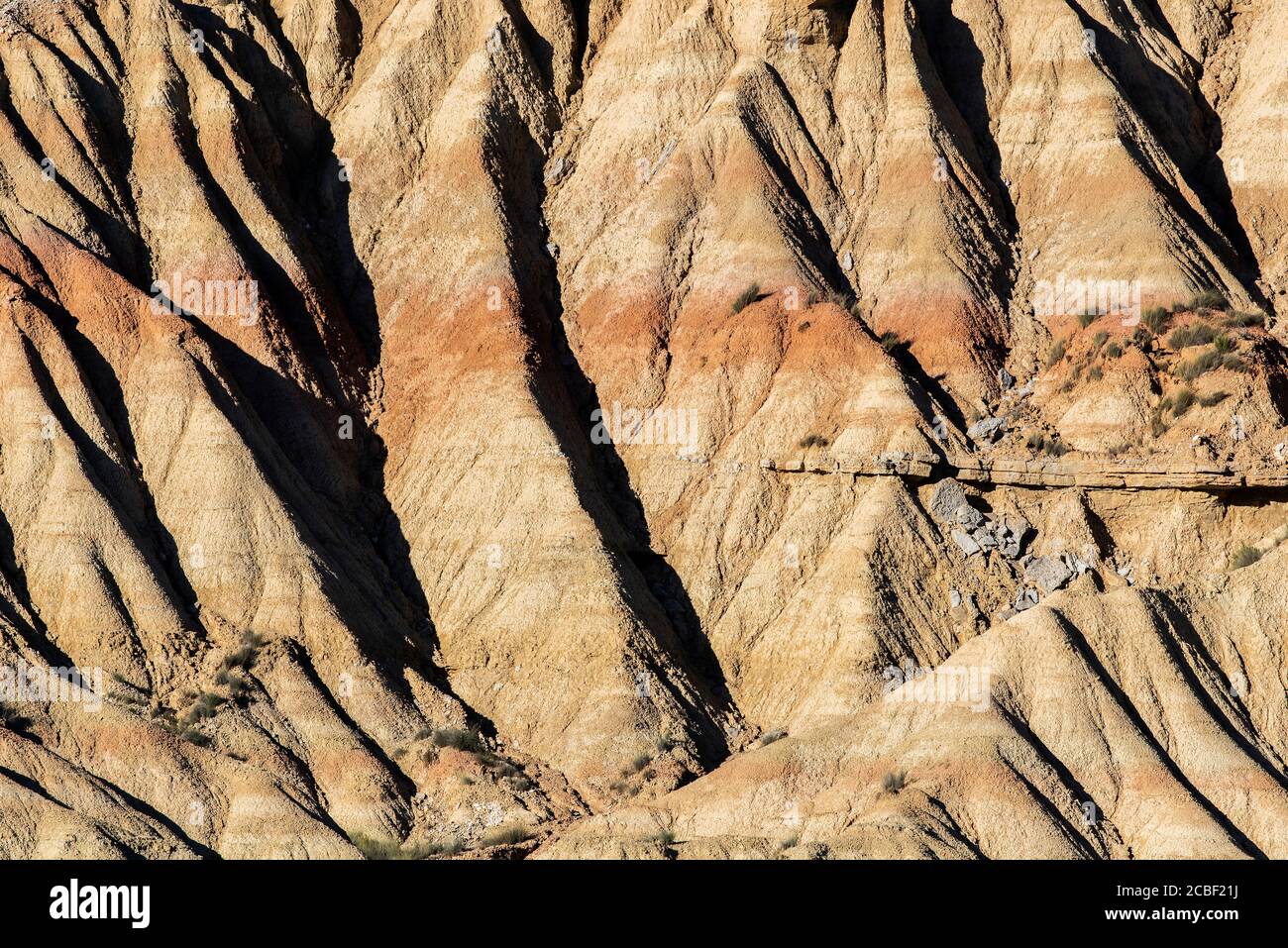 Formations rocheuses, Badlands de Bardenas Reales, Navarre, Espagne Banque D'Images