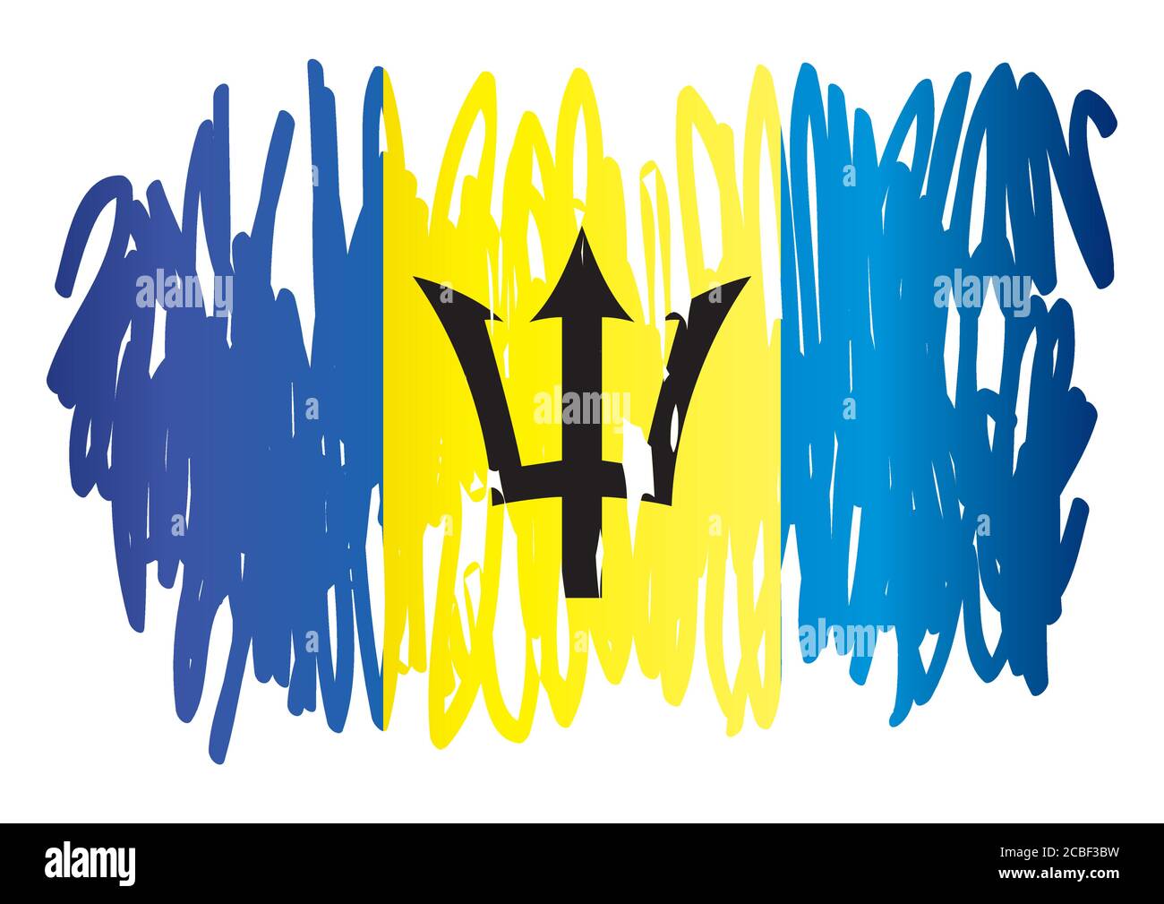 Drapeau de la Barbade, Barbade. Modèle pour la conception des prix, un document officiel avec le drapeau de la Barbade. Illustration vectorielle colorée et lumineuse. Illustration de Vecteur