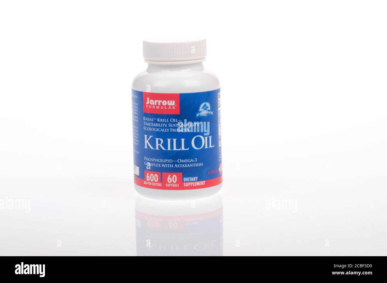 Flacon de supplément d'huile de krill de Jarow Formulas Banque D'Images