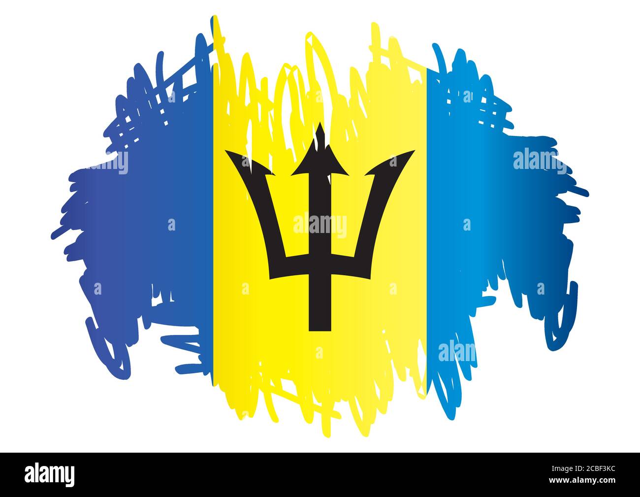 Drapeau de la Barbade, Barbade. Modèle pour la conception des prix, un document officiel avec le drapeau de la Barbade. Illustration vectorielle colorée et lumineuse. Illustration de Vecteur