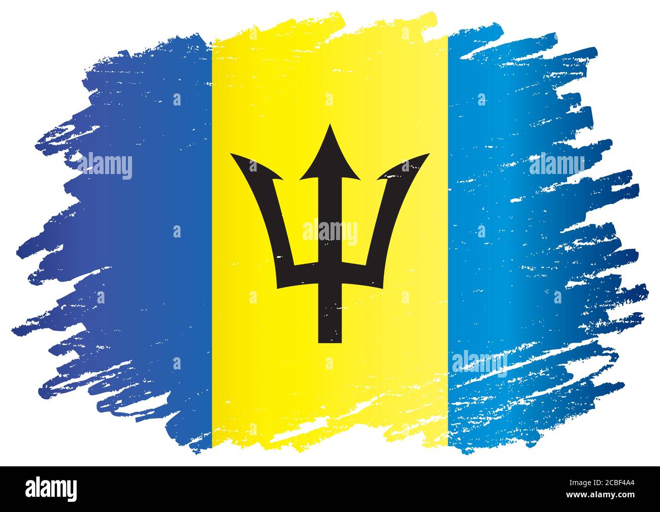 Drapeau de la Barbade, Barbade. Modèle pour la conception des prix, un document officiel avec le drapeau de la Barbade. Illustration vectorielle colorée et lumineuse. Illustration de Vecteur