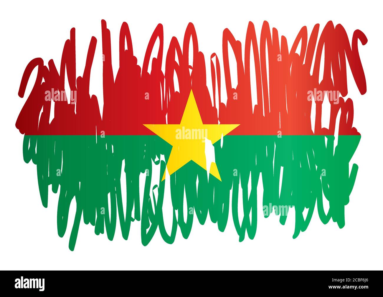 Drapeau du Burkina Faso, pays du Burkina Faso en Afrique de l'Ouest. Modèle pour la conception de prix, un document officiel avec le drapeau du Burkina Faso. Illustration de Vecteur