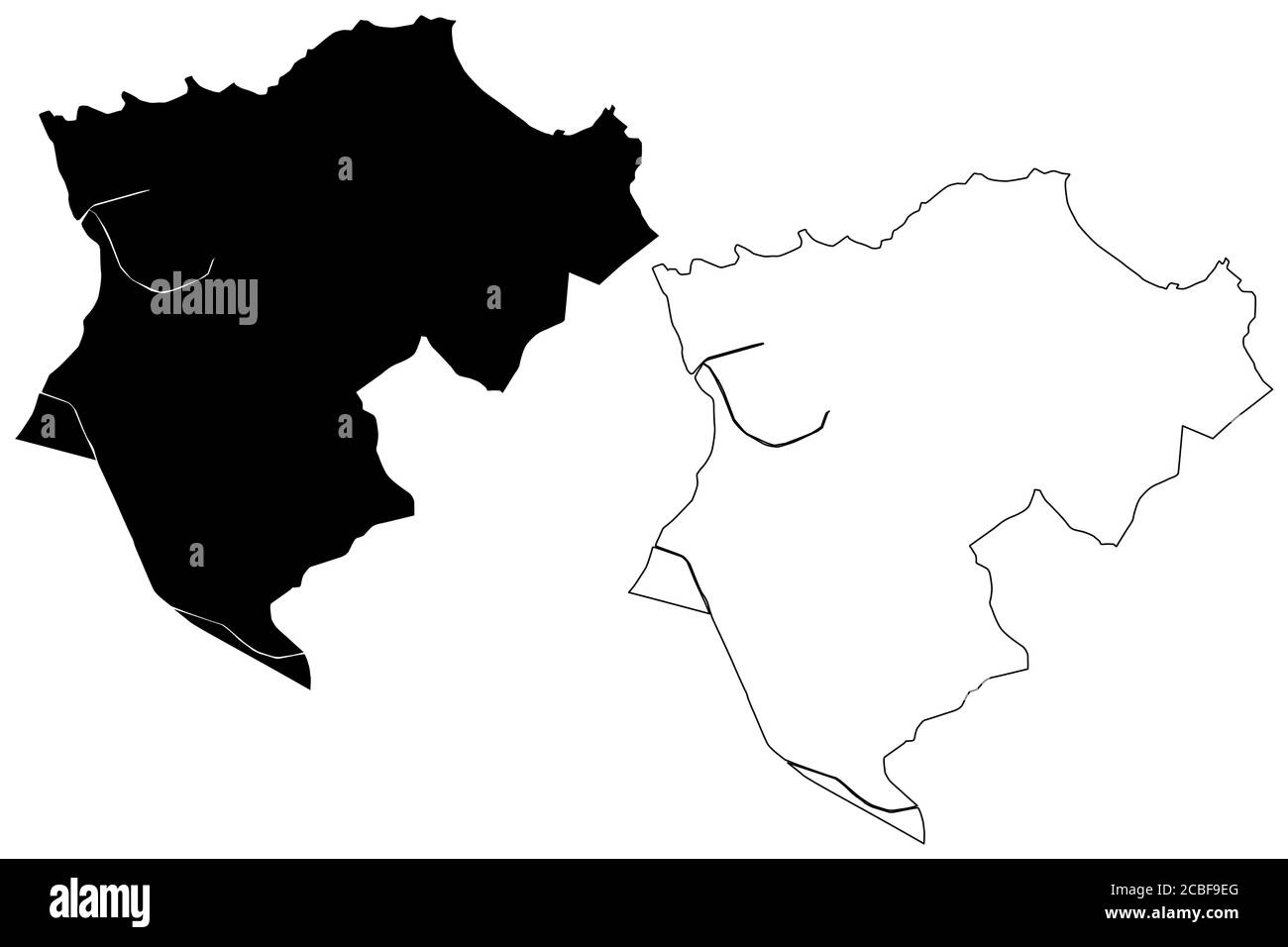 Ville de Cayenne (Guyane française, France) carte illustration vectorielle, croquis de griffonnage carte de la ville de Cayenne Illustration de Vecteur