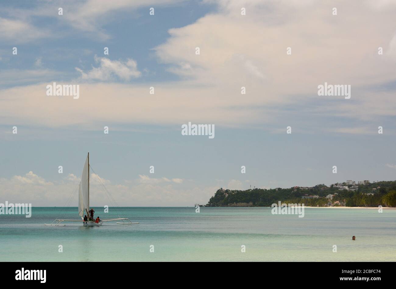 Vue sur la baie de Bulalog. Île Boracay. Visayas de l'Ouest. Philippines Banque D'Images