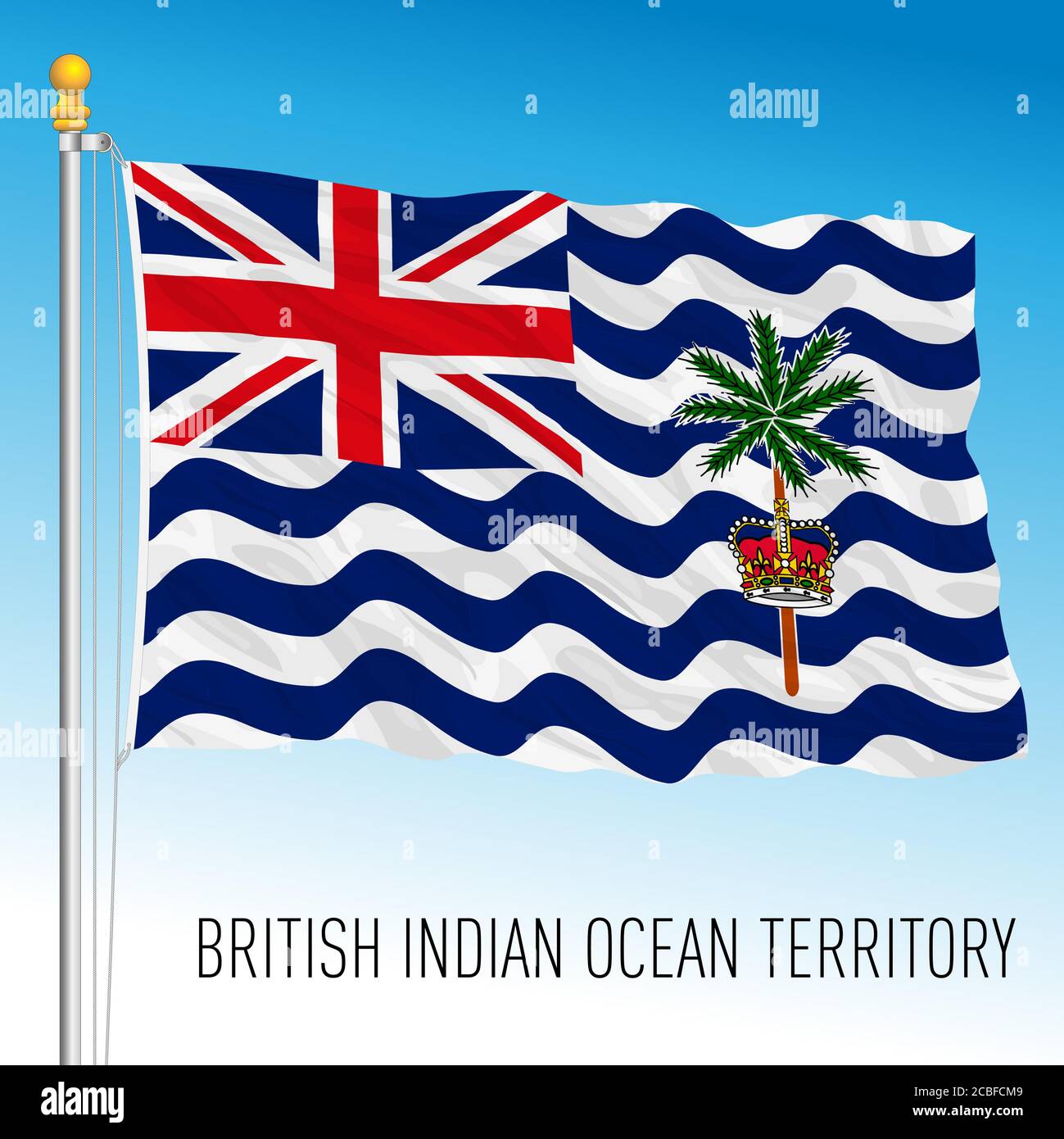 Territoire britannique de l'océan Indien, drapeau national officiel, illustration vectorielle Illustration de Vecteur