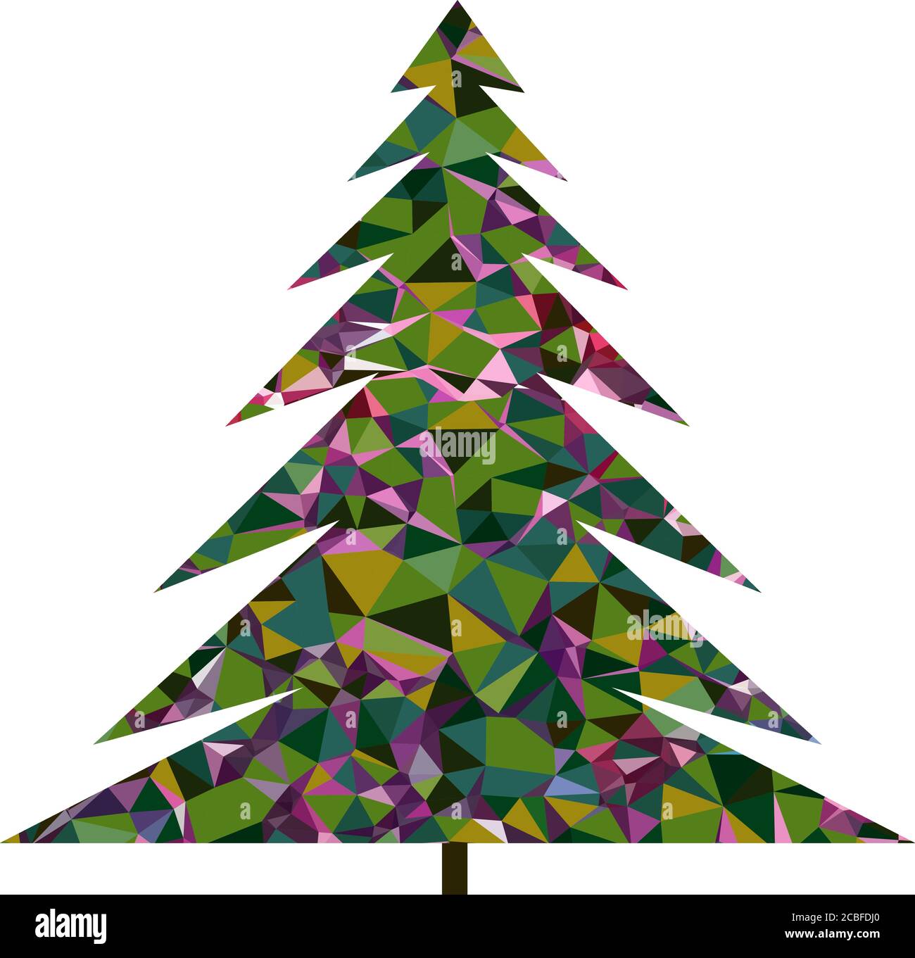 arbre de noël abstrait, décoration de noël, panneau, symbole, élément de design, illustration vectorielle isolée Illustration de Vecteur