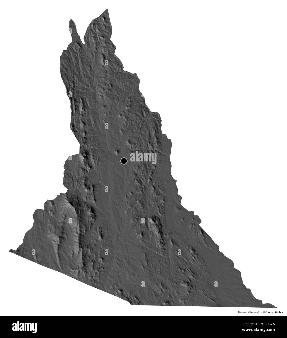Forme De Mwanza District Du Malawi Avec Sa Capitale Isol e Sur Fond 