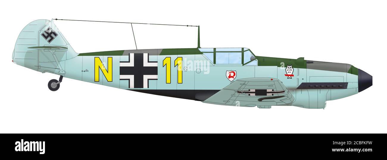 Messerschmitt BF 109D-1 du 11.(N)/JG 2 Luftwaffe, printemps 1940 Banque D'Images