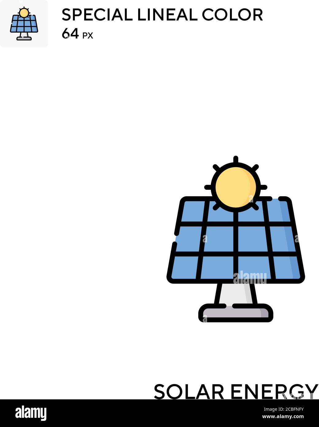 Énergie solaire simple vecteur icône. Icônes d'énergie solaire pour votre projet d'entreprise Illustration de Vecteur