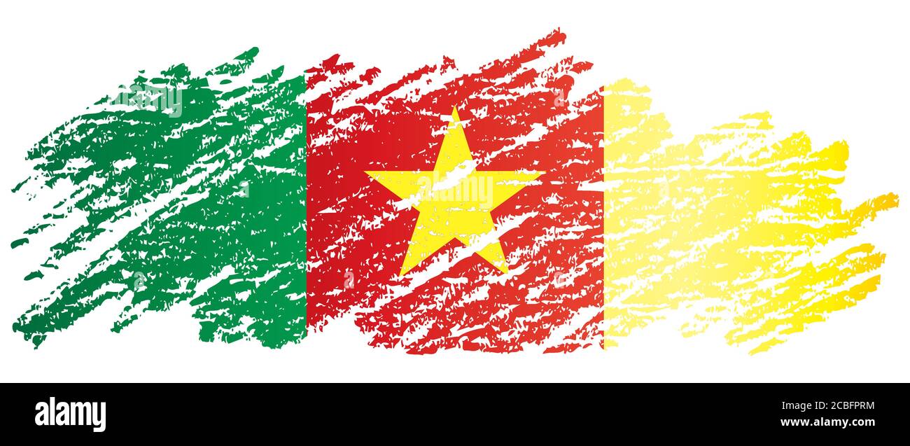 Drapeau du Cameroun, République du Cameroun. Modèle pour la conception de prix, un document officiel avec le drapeau du Cameroun. Illustration de Vecteur