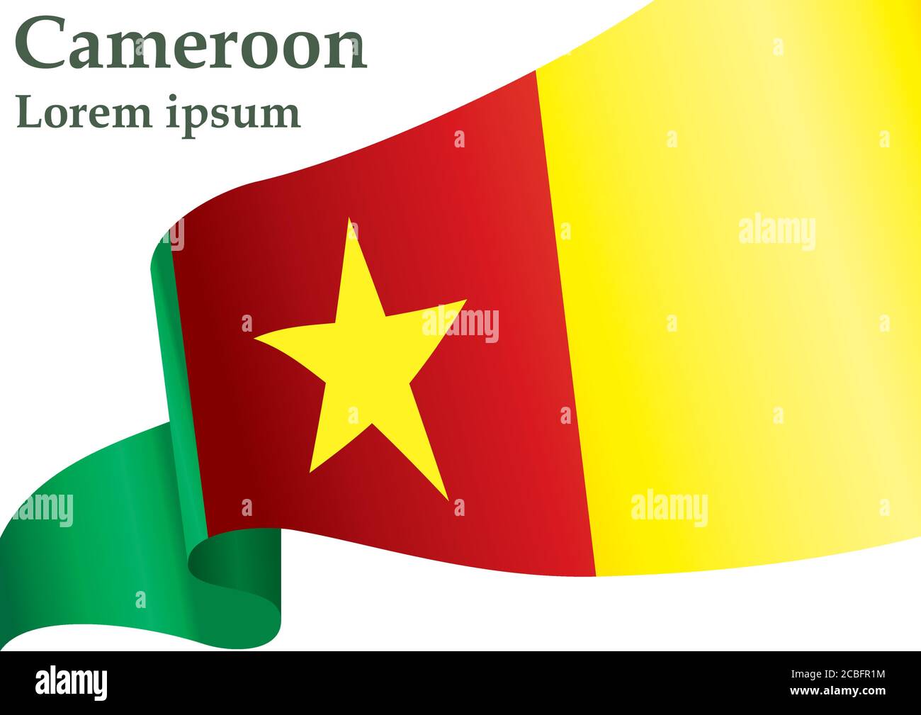Drapeau du Cameroun, République du Cameroun. Modèle pour la conception de prix, un document officiel avec le drapeau du Cameroun. Illustration de Vecteur