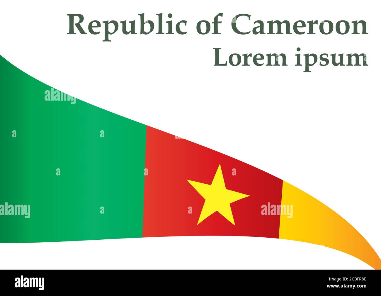 Drapeau du Cameroun, République du Cameroun. Modèle pour la conception de prix, un document officiel avec le drapeau du Cameroun. Illustration de Vecteur
