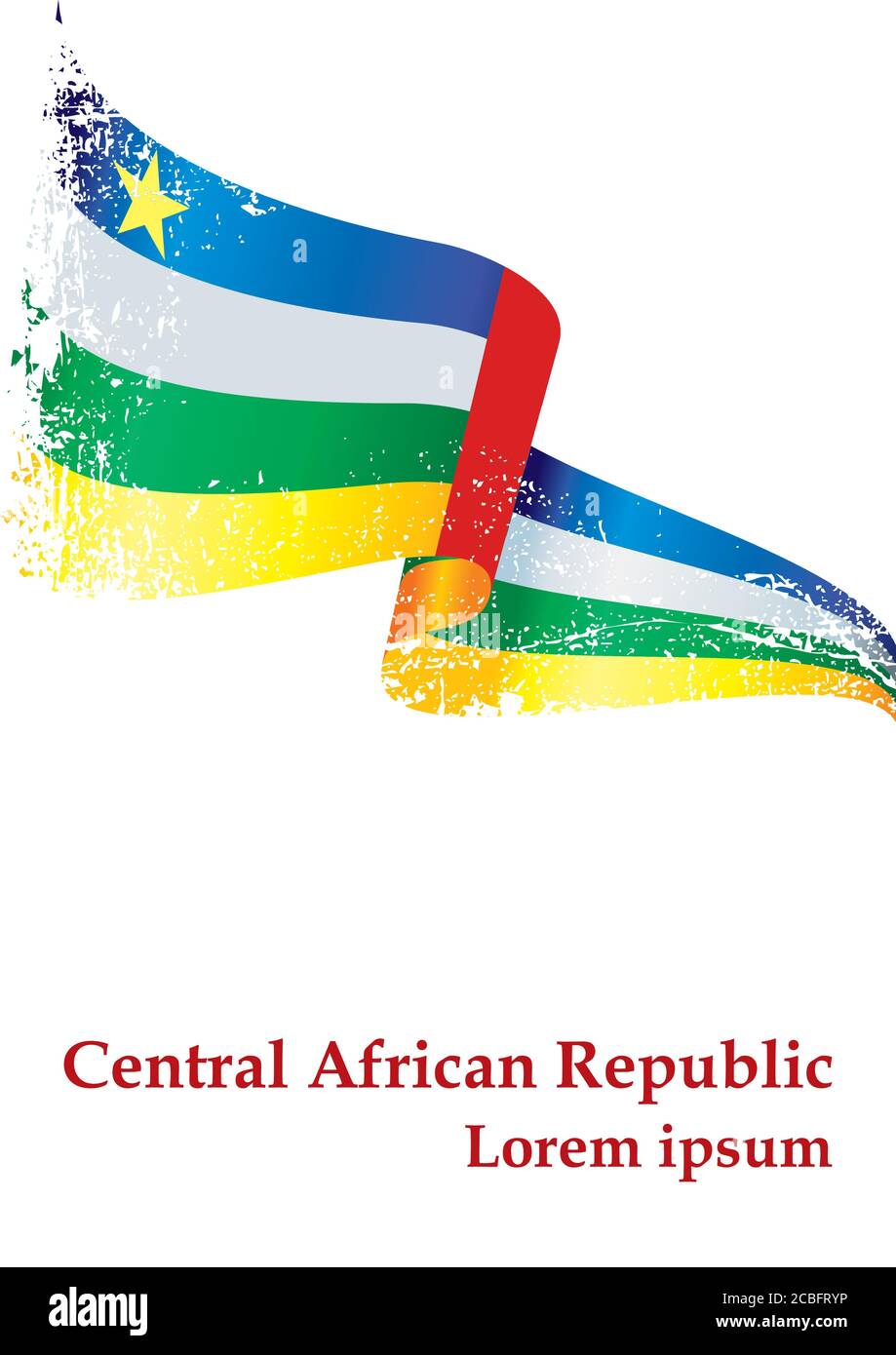 Drapeau de la République centrafricaine, République centrafricaine. Modèle pour la conception d'une bourse un document avec le drapeau de la République centrafricaine Illustration de Vecteur