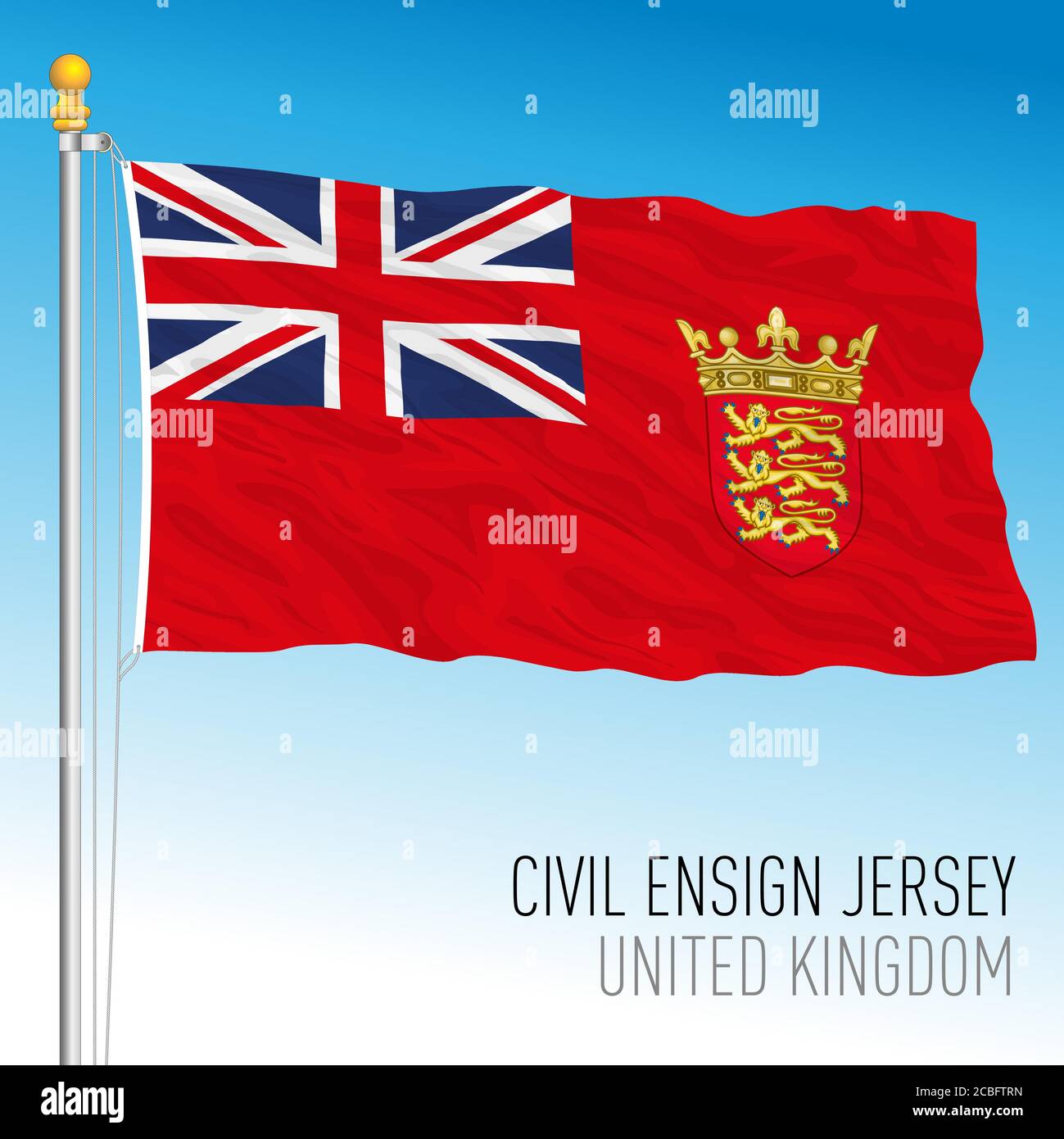 Drapeau civil de Jersey, Royaume-Uni, illustration vectorielle Illustration de Vecteur