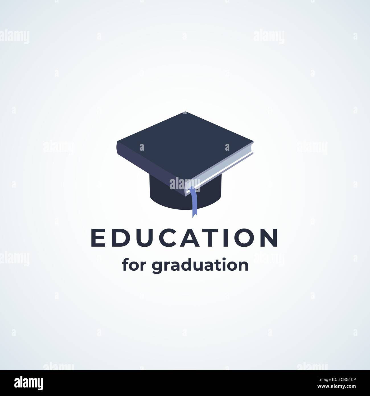 Formation pour le modèle de symbole, de symbole ou de logo vectoriel de l'Absrtract de graduation. Book Incorporated dans Graduate Student Hat Emblem avec Typographie moderne. Illustration de Vecteur