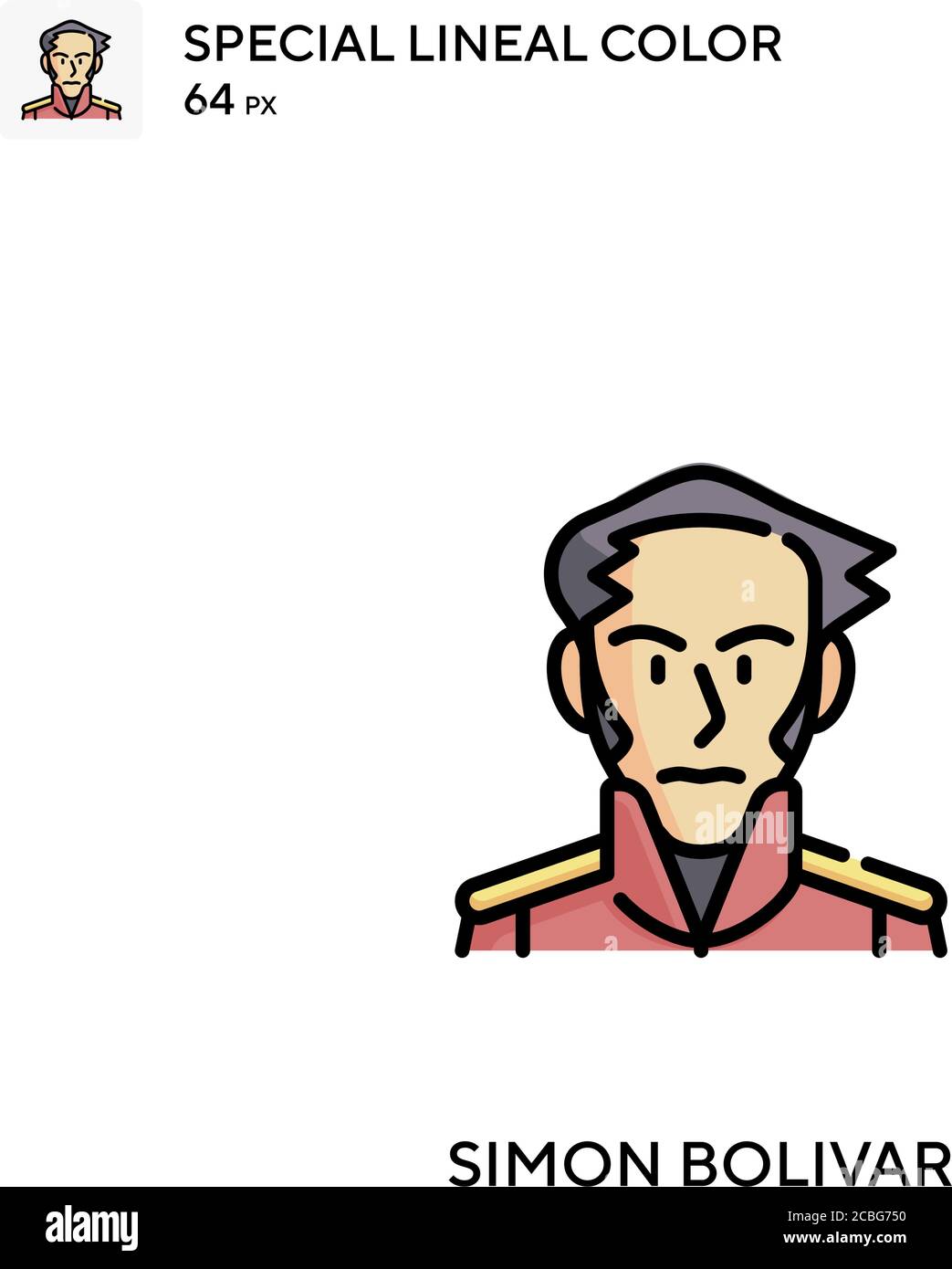 Simon bolivar simple vecteur icône. Simon bolivar icônes pour votre projet d'entreprise Illustration de Vecteur