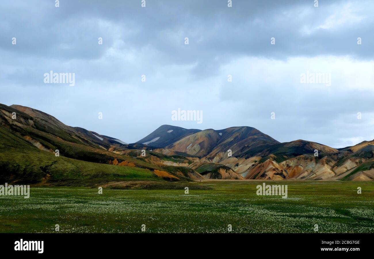 Landmannalaugar avec Stormclouds Banque D'Images
