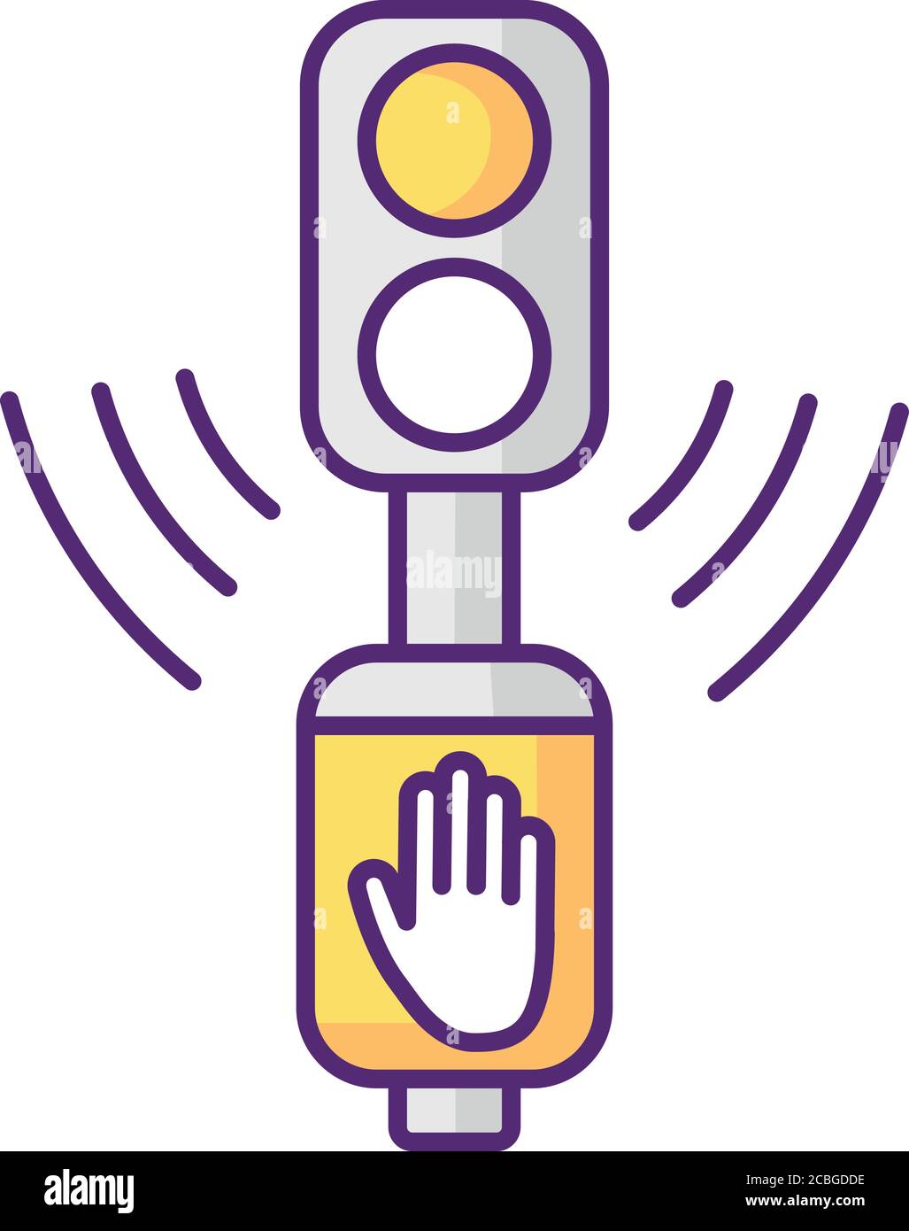 Les feux de signalisation sonores signalent une icône de couleur RVB Illustration de Vecteur