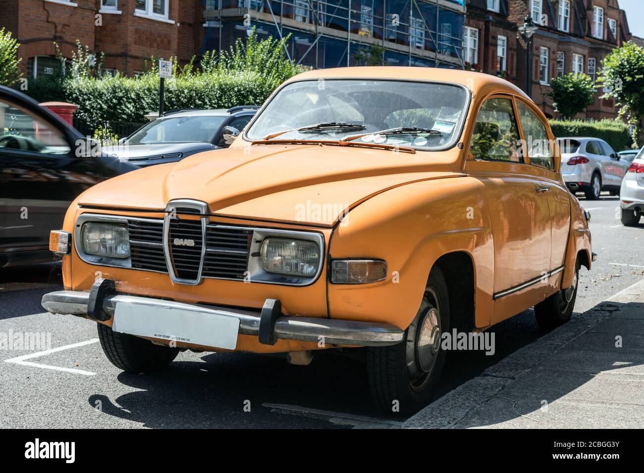 Un Classic Saab 96 Londres Banque D'Images