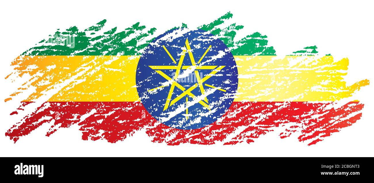 Drapeau de l'Éthiopie, République fédérale démocratique d'Éthiopie. Modèle pour la conception de prix, un document officiel avec le drapeau de l'Éthiopie. Illustration de Vecteur
