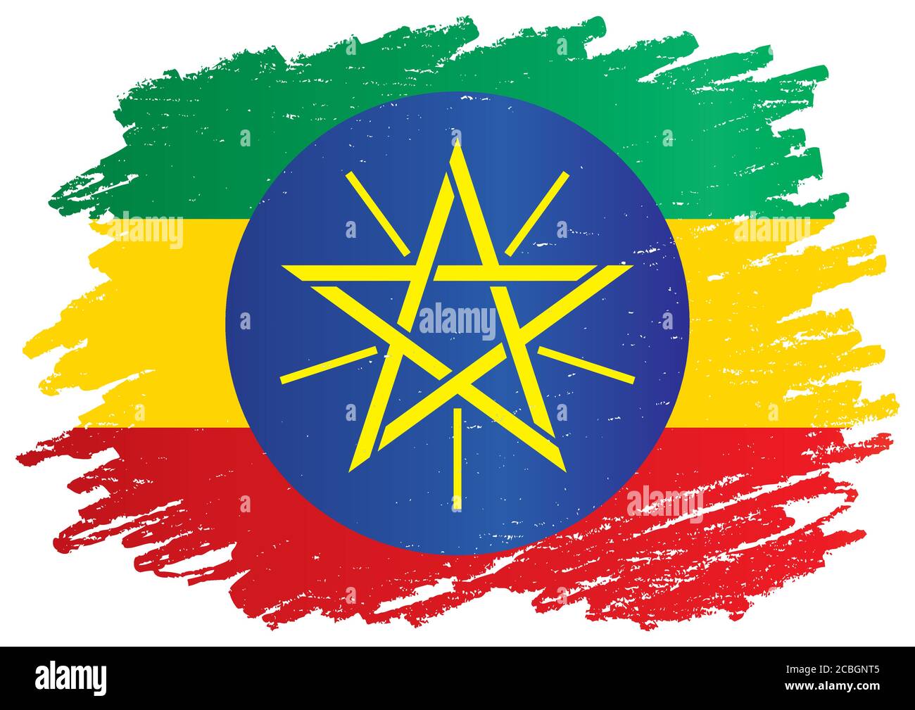 Drapeau de l'Éthiopie, République fédérale démocratique d'Éthiopie. Modèle pour la conception de prix, un document officiel avec le drapeau de l'Éthiopie. Illustration de Vecteur