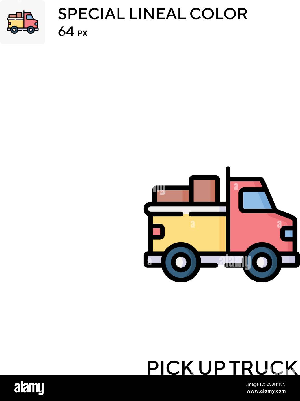 Icône de vecteur de couleur spécial pour chariot de pick-up. Prenez des icônes de camion pour votre projet d'entreprise Illustration de Vecteur