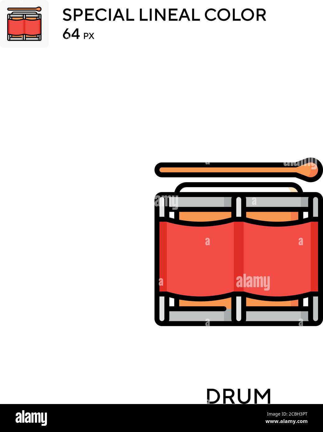Icône de vecteur de couleur spécial du tambour. Icônes de batterie pour votre projet d'entreprise Illustration de Vecteur