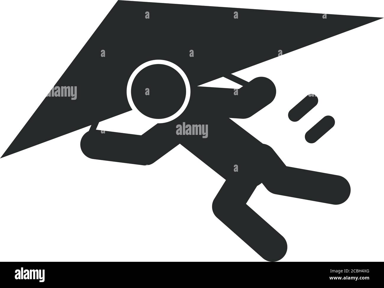 sport extrême deltaplane active style de vie silhouette icône design vecteur illustration Illustration de Vecteur