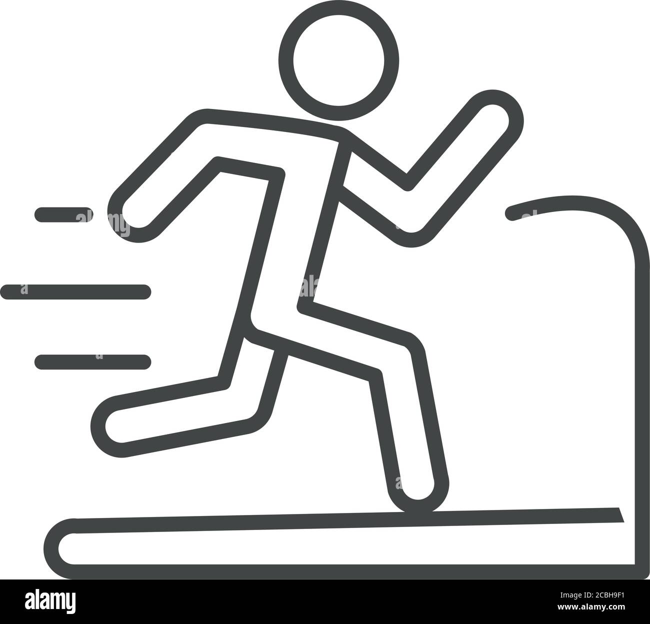 homme en train de courir sur l'icône de la ligne de course sportive de vitesse de piste illustration vectorielle de conception Illustration de Vecteur