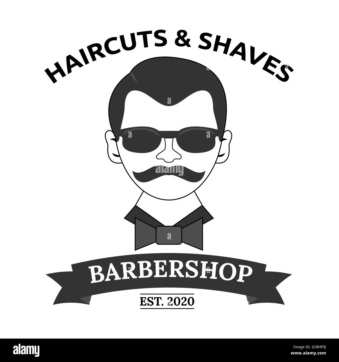 Illustration vectorielle du logo du modèle Barbershop Illustration de Vecteur