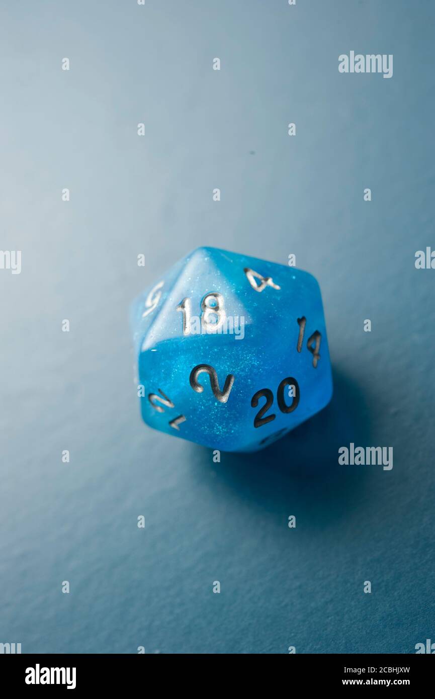 icosahedron plateau bleu fixe matrice Banque D'Images